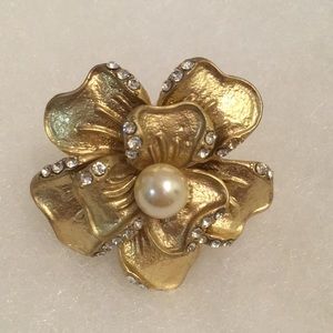 Gold Floral Statement Ring